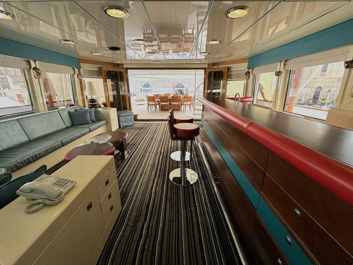 inside of a train aboard CHEETAH MOON Yacht for Sale