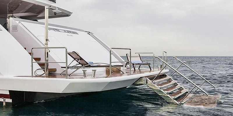 a boat on the water aboard PARILLION Yacht for Sale