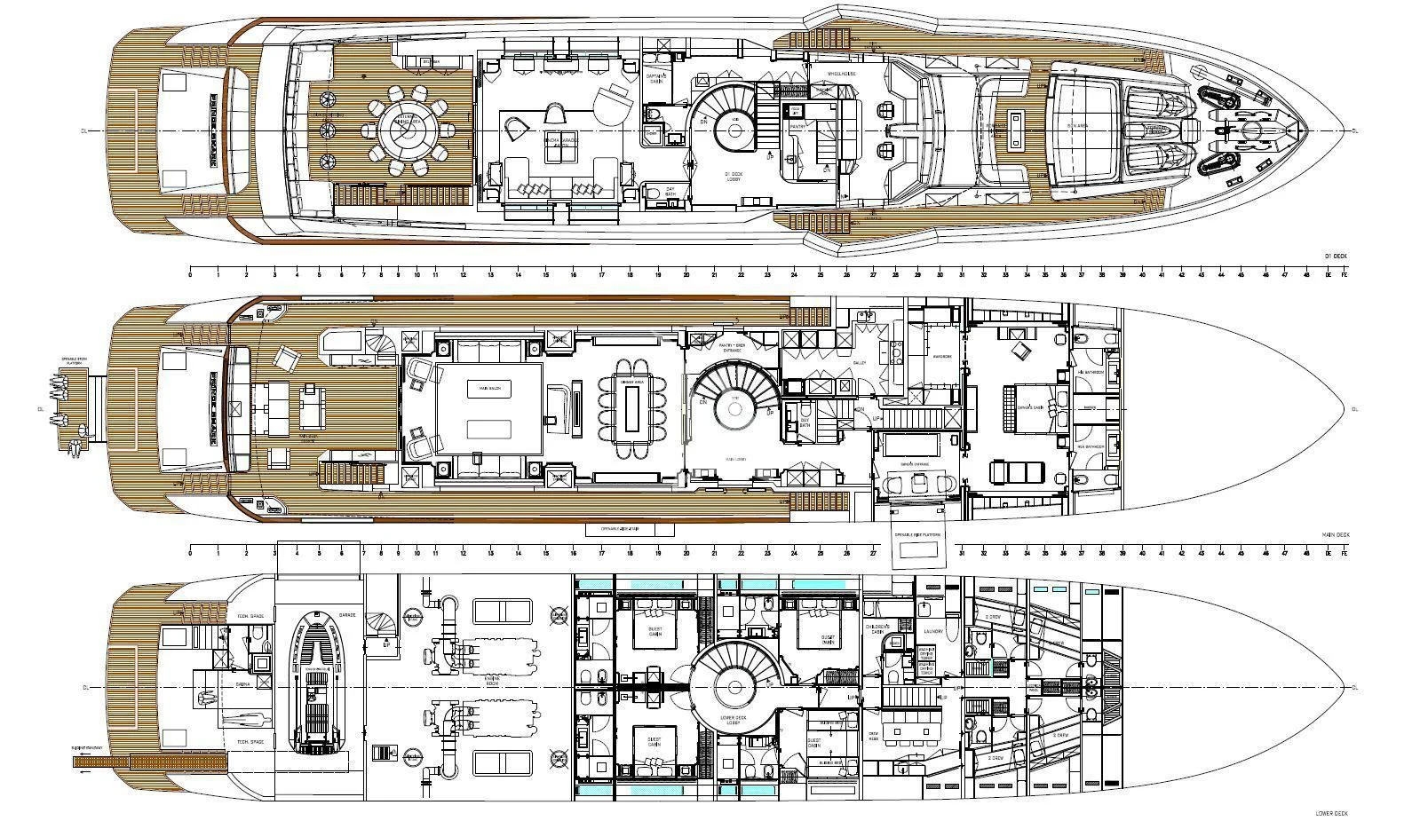 diagram, engineering drawing aboard PARILLION Yacht for Sale