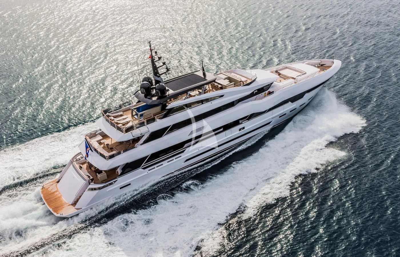 a military ship in the water aboard PARILLION Yacht for Sale