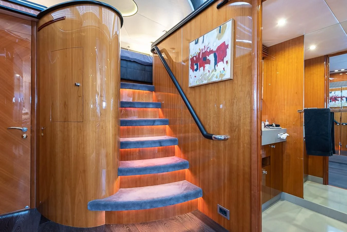 a set of stairs in a building aboard SMOOTH OPERATOR Yacht for Sale