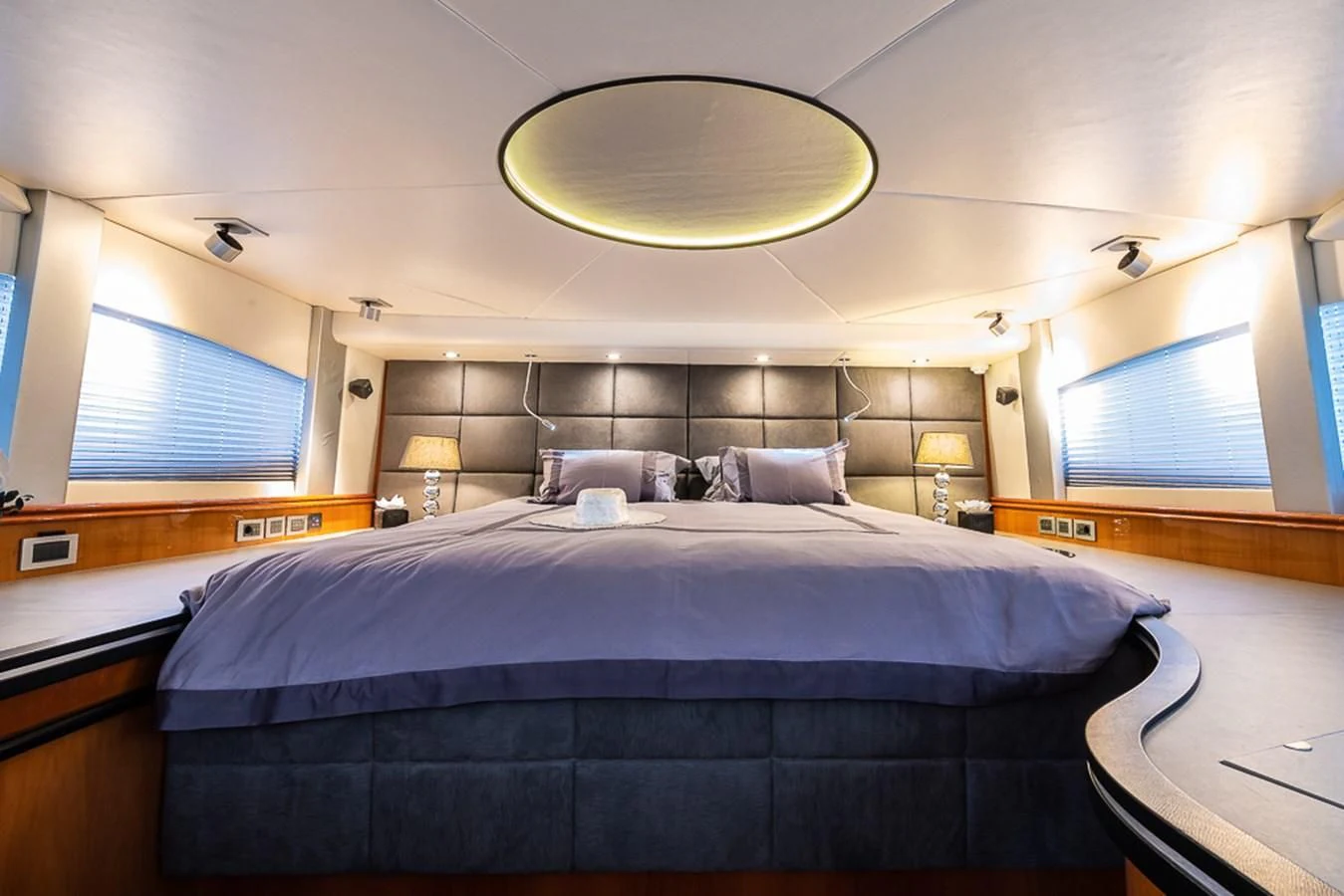 a bed in a room aboard SMOOTH OPERATOR Yacht for Sale