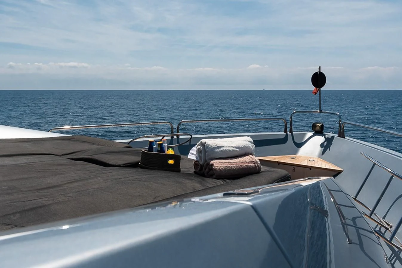 a boat with towels on it aboard SMOOTH OPERATOR Yacht for Sale