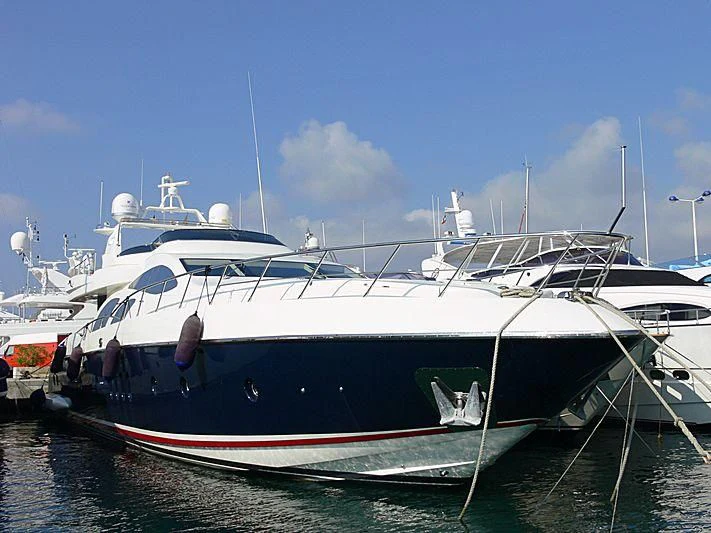 a large white boat aboard ANN G Yacht for Sale