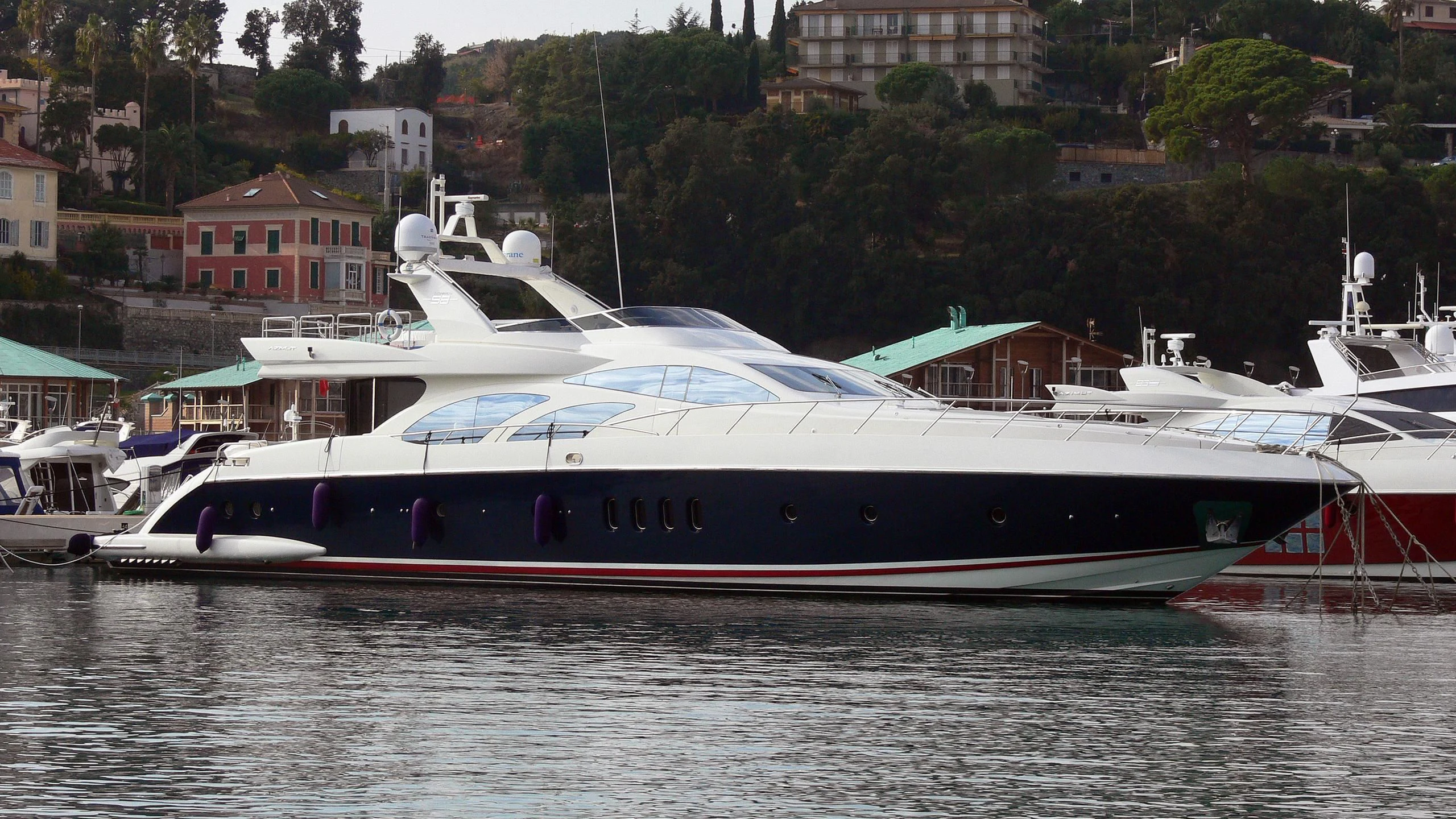 a boat docked at a pier aboard ANN G Yacht for Sale