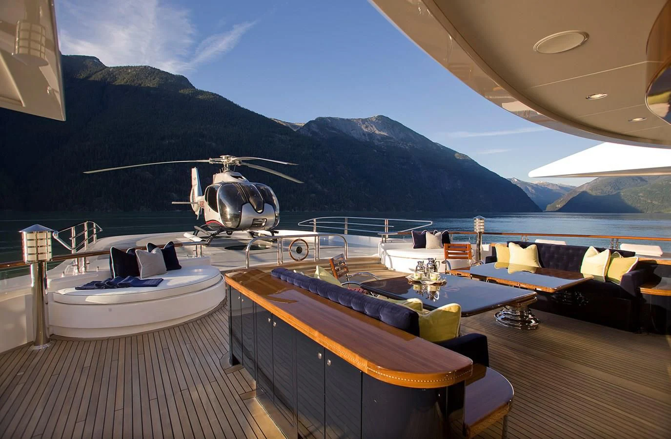 a room with a large ship aboard ATTESSA IV Yacht for Sale