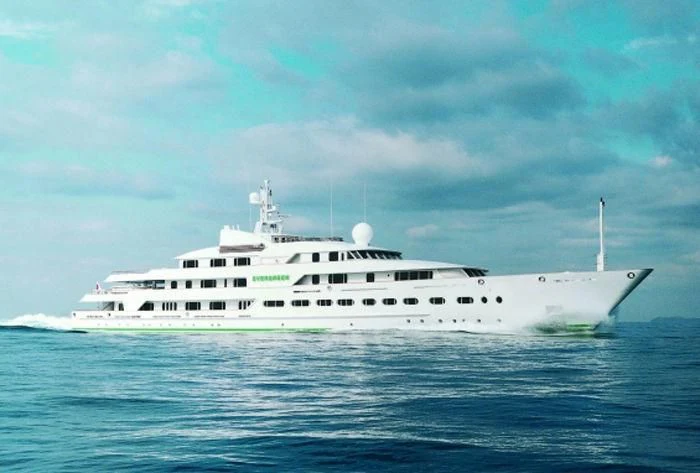 a large white ship in the water aboard ATTESSA IV Yacht for Sale
