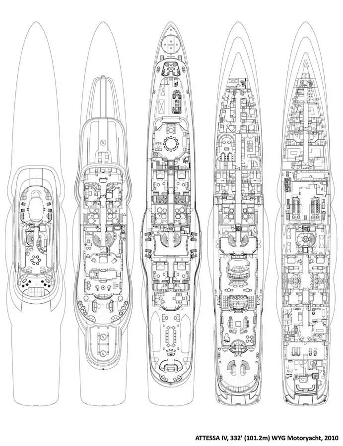 diagram aboard ATTESSA IV Yacht for Sale