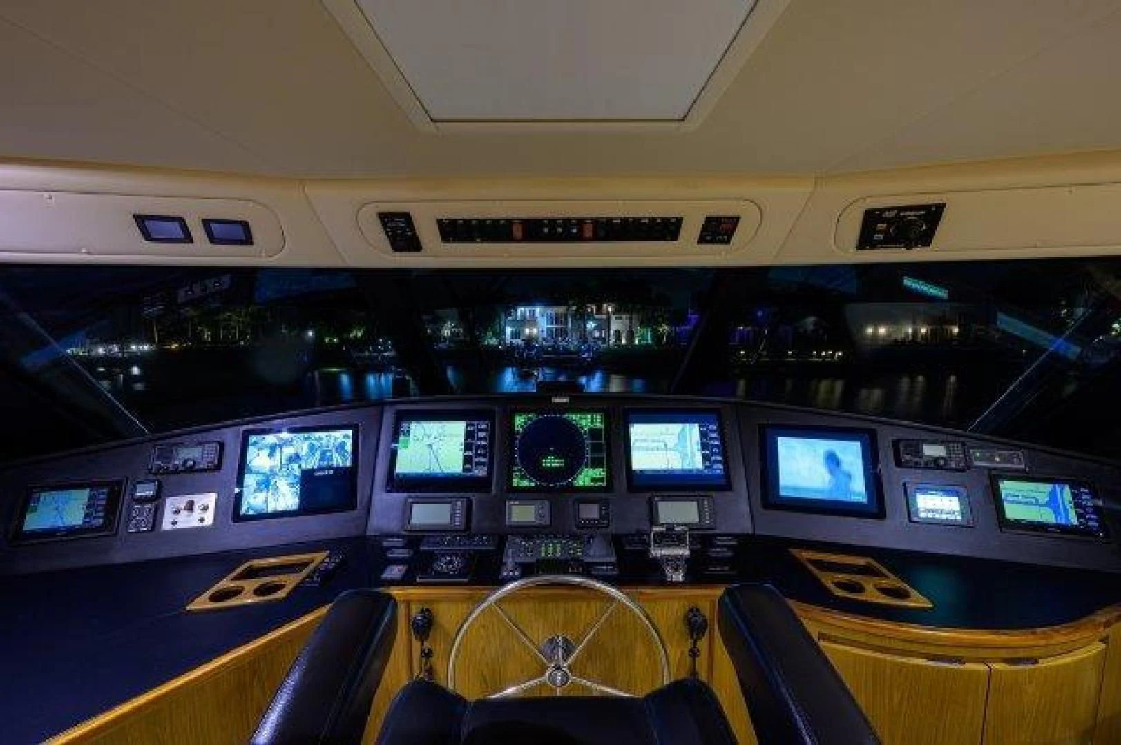 inside of a vehicle with monitors and screens aboard LITTLE AUDREY Yacht for Sale