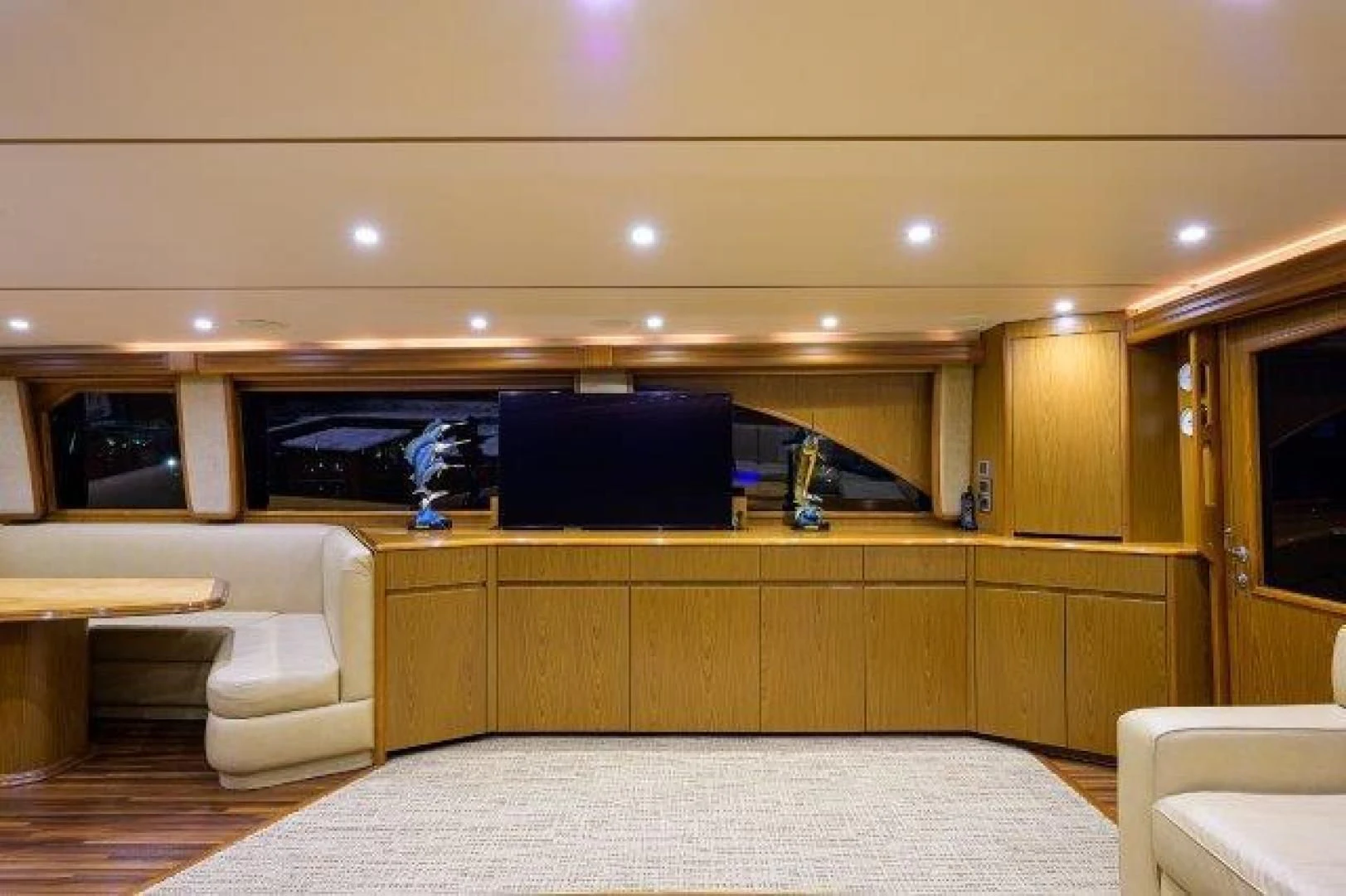 a room with a bed and a couch aboard LITTLE AUDREY Yacht for Sale