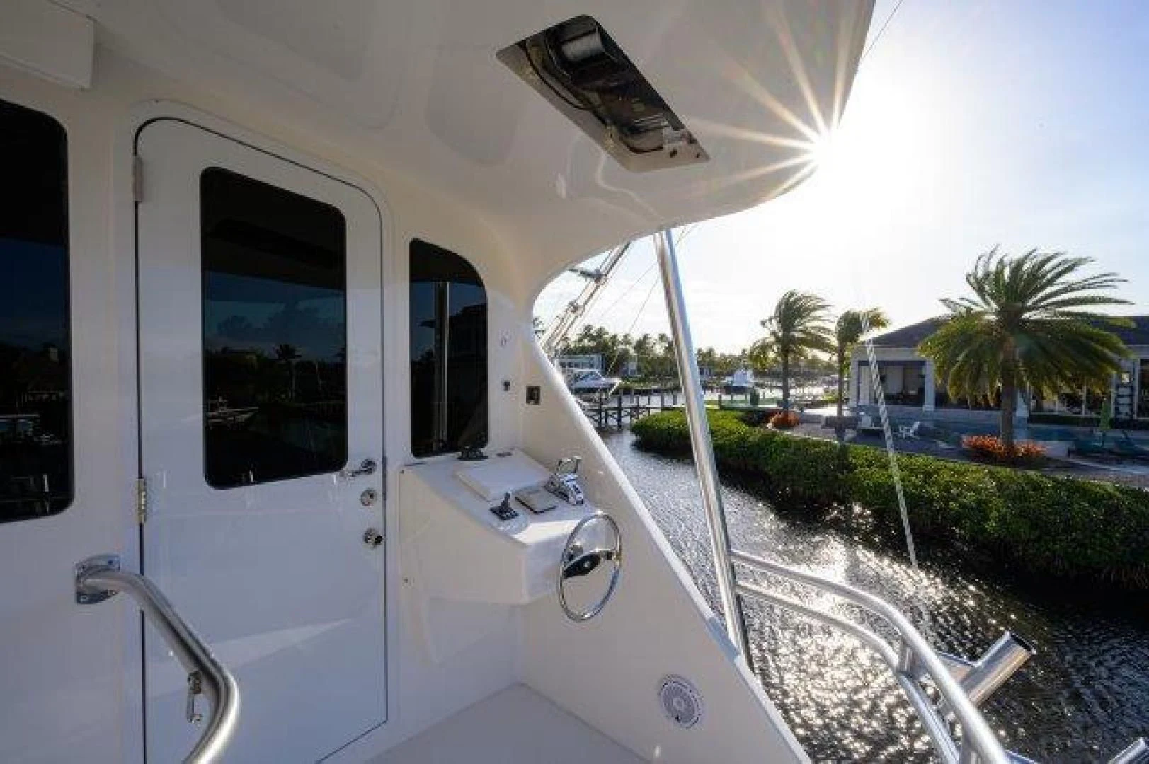 a white boat on the water aboard LITTLE AUDREY Yacht for Sale