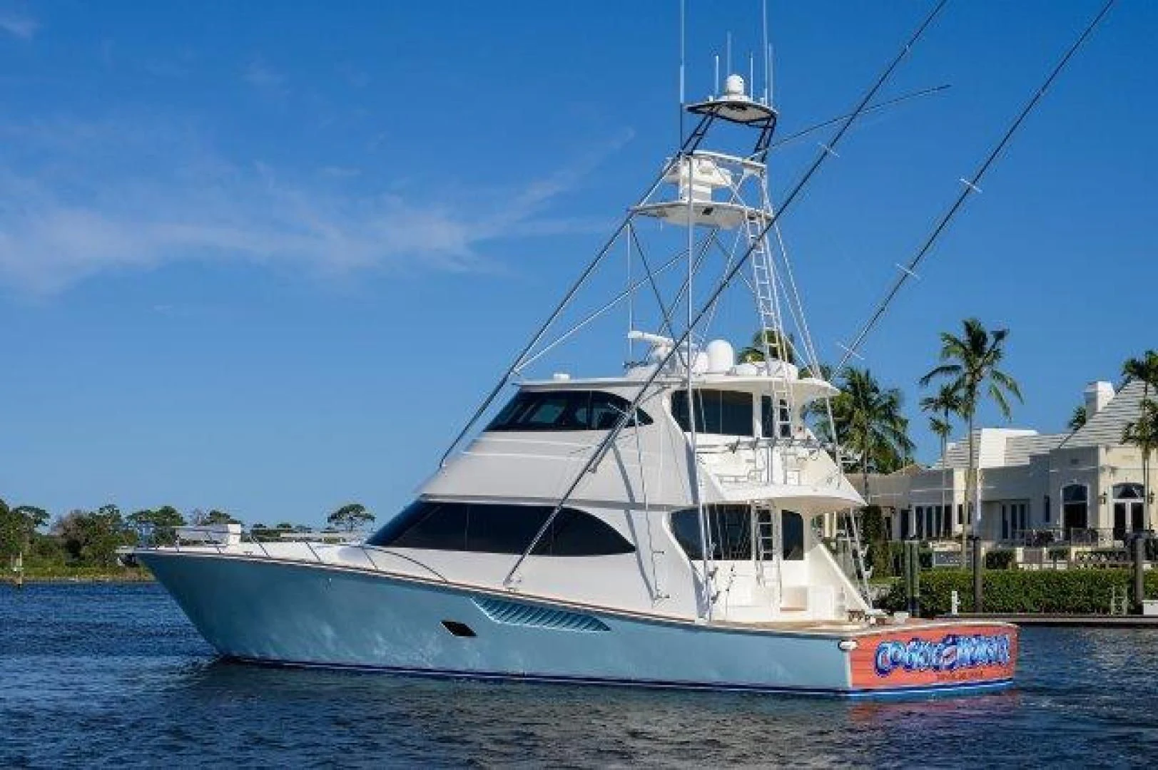 a large white boat on the water aboard LITTLE AUDREY Yacht for Sale