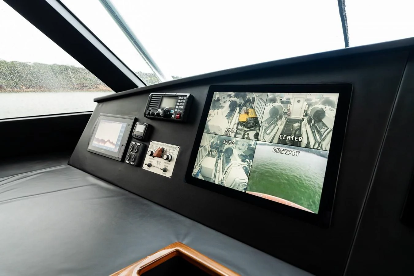 a black computer monitor with a map on it aboard LITTLE AUDREY Yacht for Sale