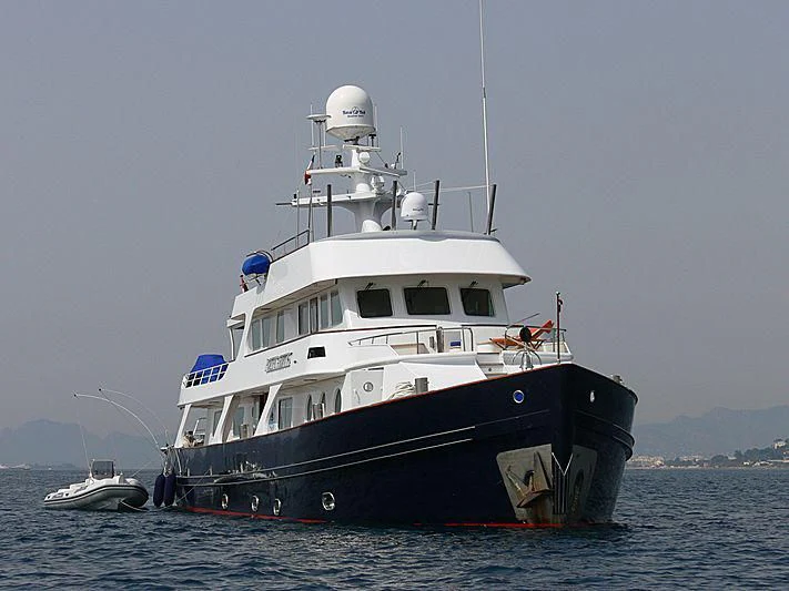 a boat in the water aboard IBI Yacht for Sale