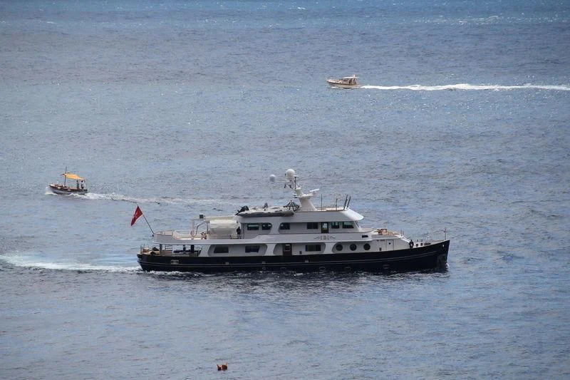a boat in the water aboard IBI Yacht for Sale