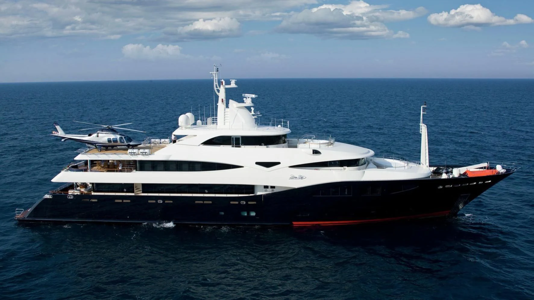a large ship in the water aboard BEOL Yacht for Sale