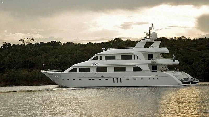 a white yacht on the water aboard ZENITH Yacht for Sale