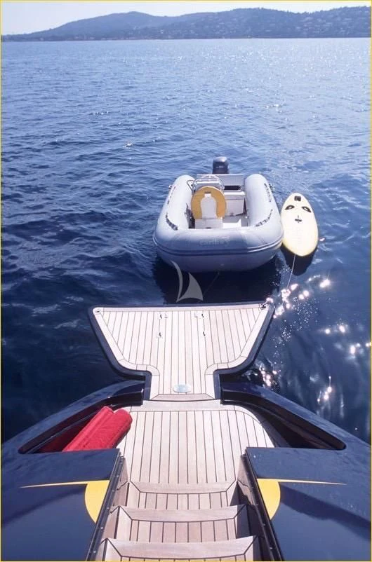 a boat on the water aboard DARK STAR OF LONDON Yacht for Charter