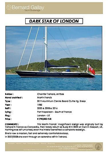 graphical user interface aboard DARK STAR OF LONDON Yacht for Charter