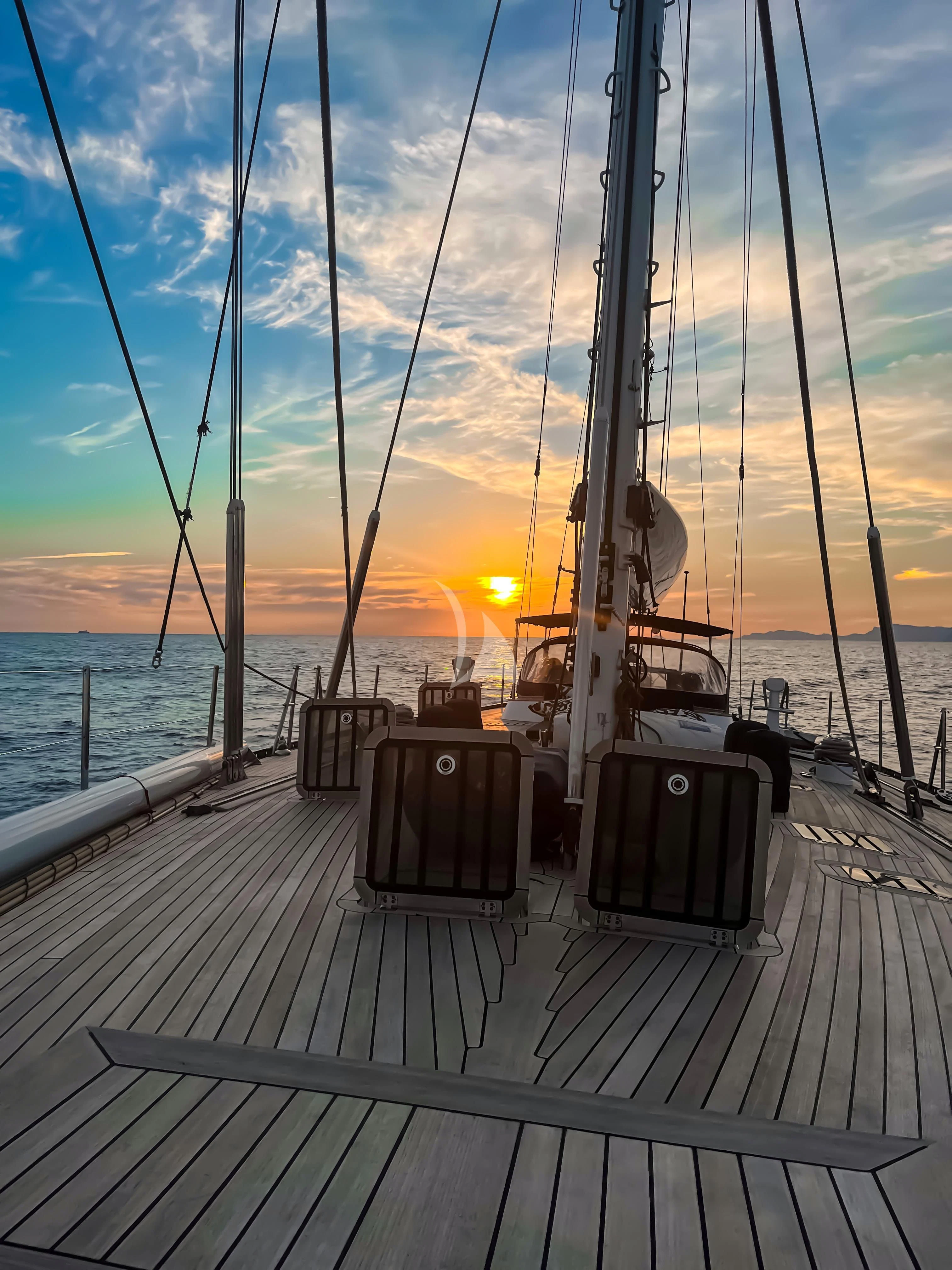 a boat on the water aboard DARK STAR OF LONDON Yacht for Charter