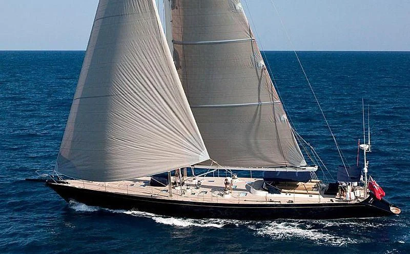 a sailboat on the water aboard DARK STAR OF LONDON Yacht for Charter
