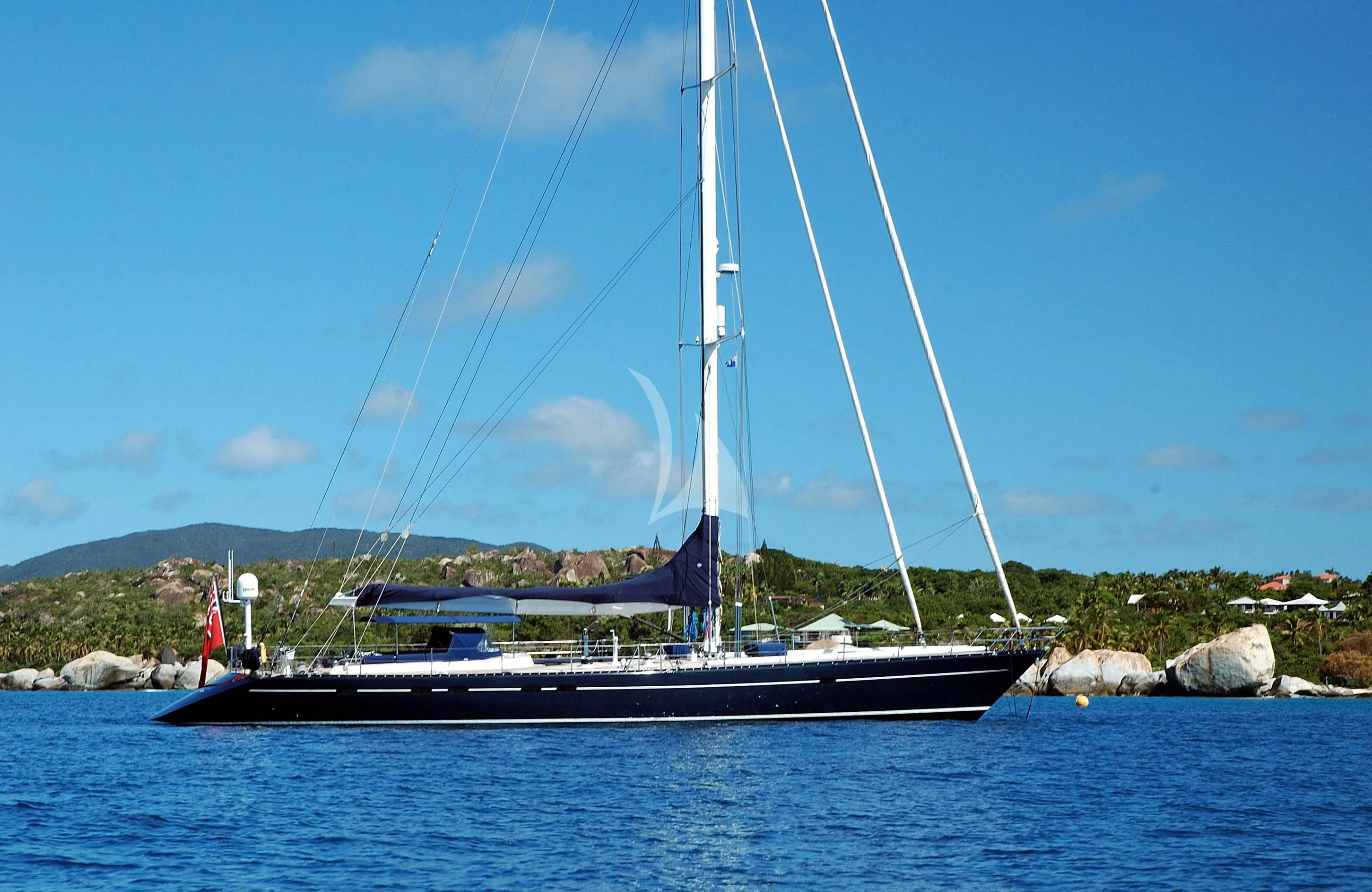 a boat on the water aboard DARK STAR OF LONDON Yacht for Charter