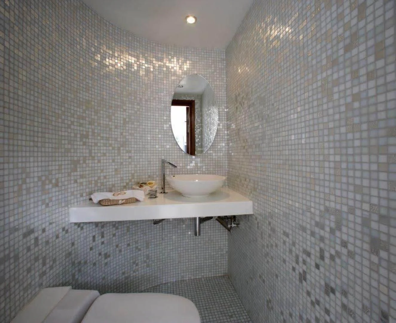 a bathroom with a sink and a toilet aboard CORVUS Yacht for Sale