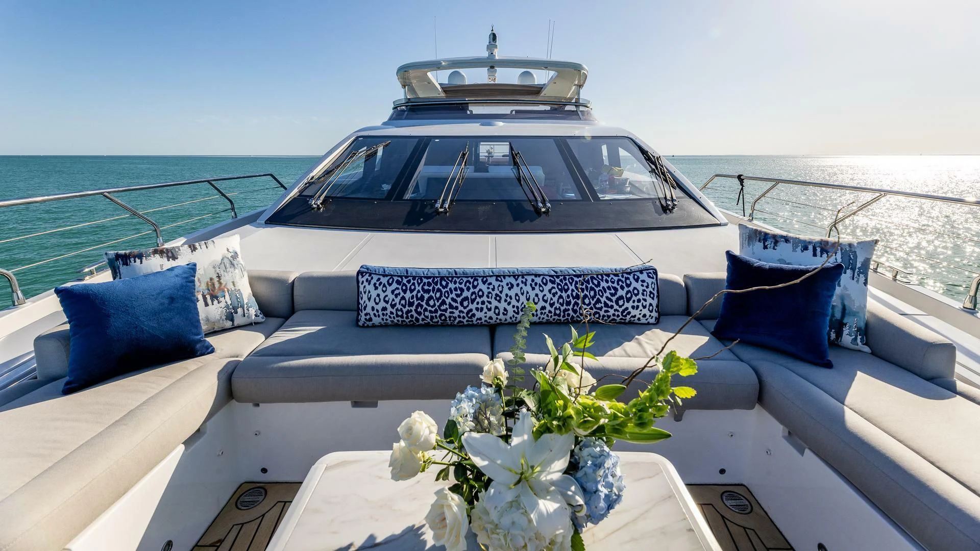 a white car on a boat aboard CAPTAIN MORGAN II Yacht for Sale