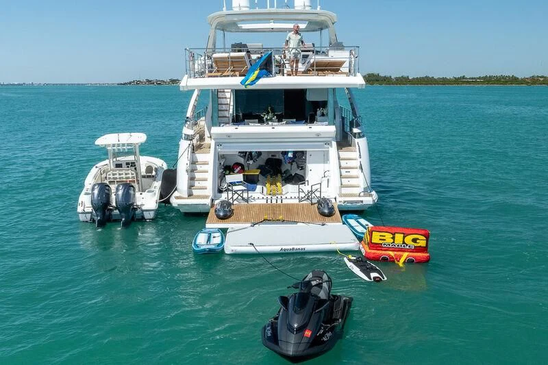 a boat with a boat on it aboard CAPTAIN MORGAN II Yacht for Sale