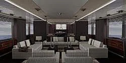 a room with a row of seats aboard NERTILA Yacht for Sale