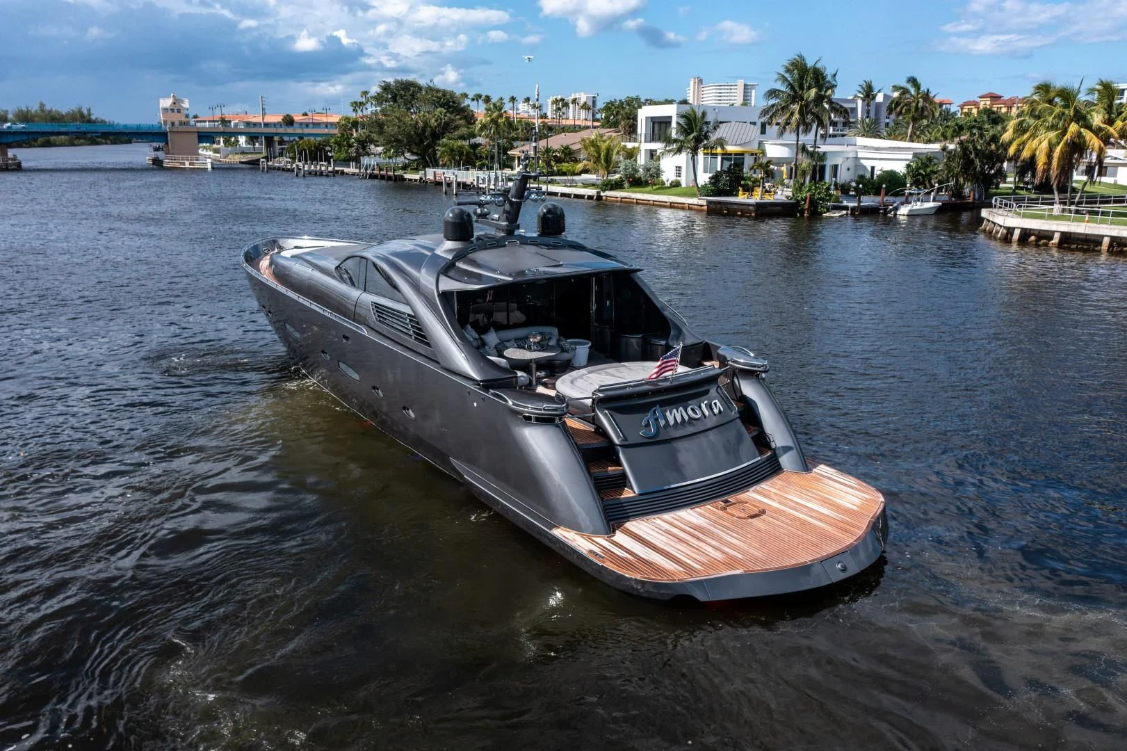 a boat in the water aboard AMORA Yacht for Sale