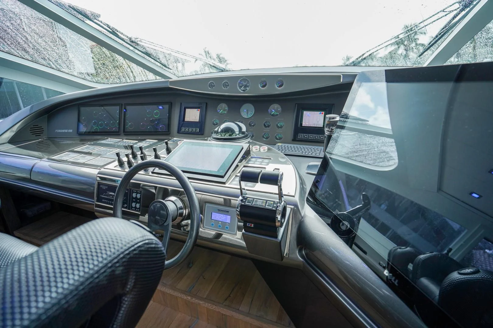 inside of a car aboard AMORA Yacht for Sale