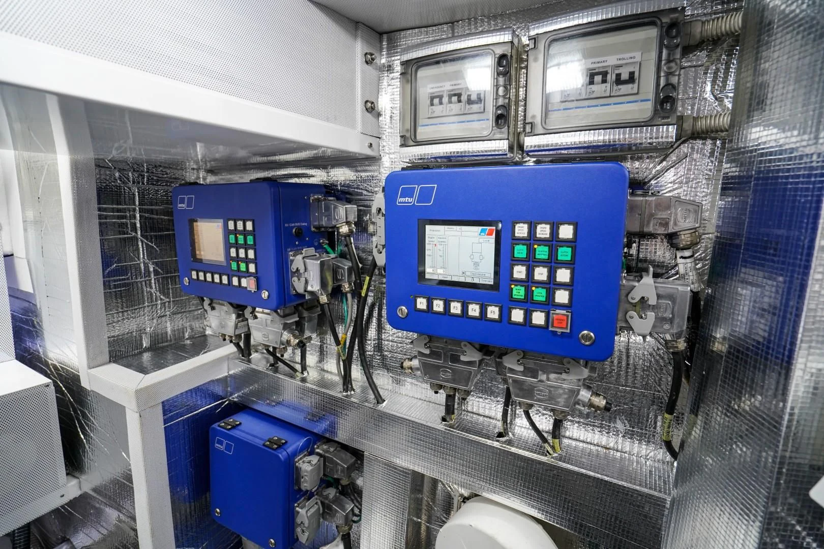 a computer inside a factory aboard AMORA Yacht for Sale