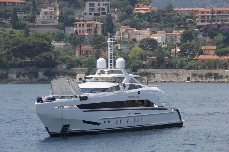 a white yacht in the water aboard AMORE MIO Yacht for Sale