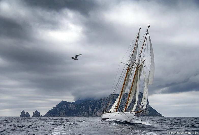 a sailboat in the water aboard PURITAN Yacht for Sale