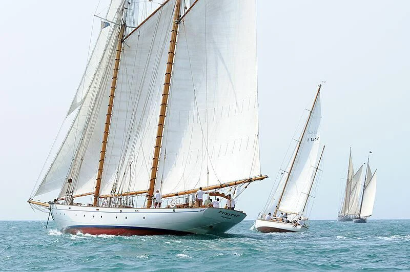 a sailboat on the water aboard PURITAN Yacht for Sale