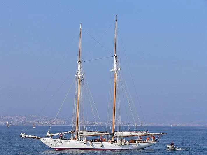a sailboat on the water aboard PURITAN Yacht for Sale