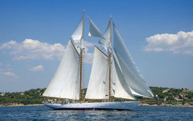 a sailboat on the water aboard PURITAN Yacht for Sale