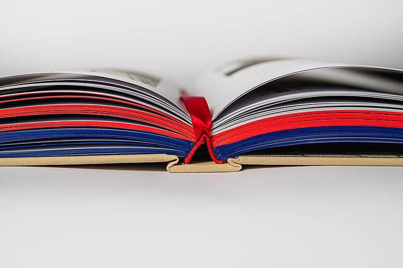 a close-up of some books aboard PURITAN Yacht for Sale
