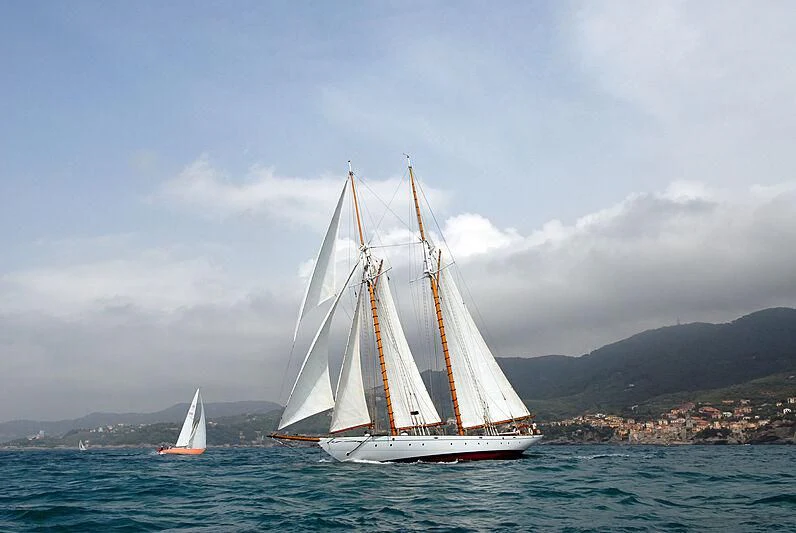 a sailboat on the water aboard PURITAN Yacht for Sale