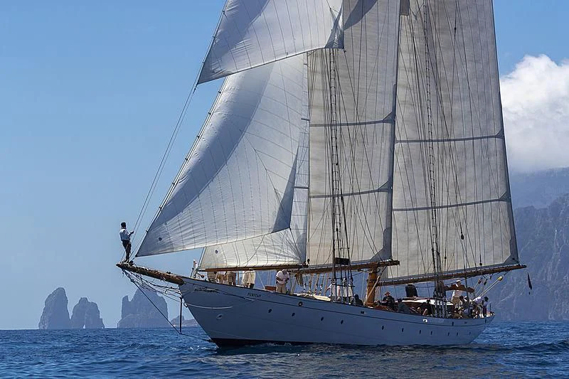 a sailboat on the water aboard PURITAN Yacht for Sale