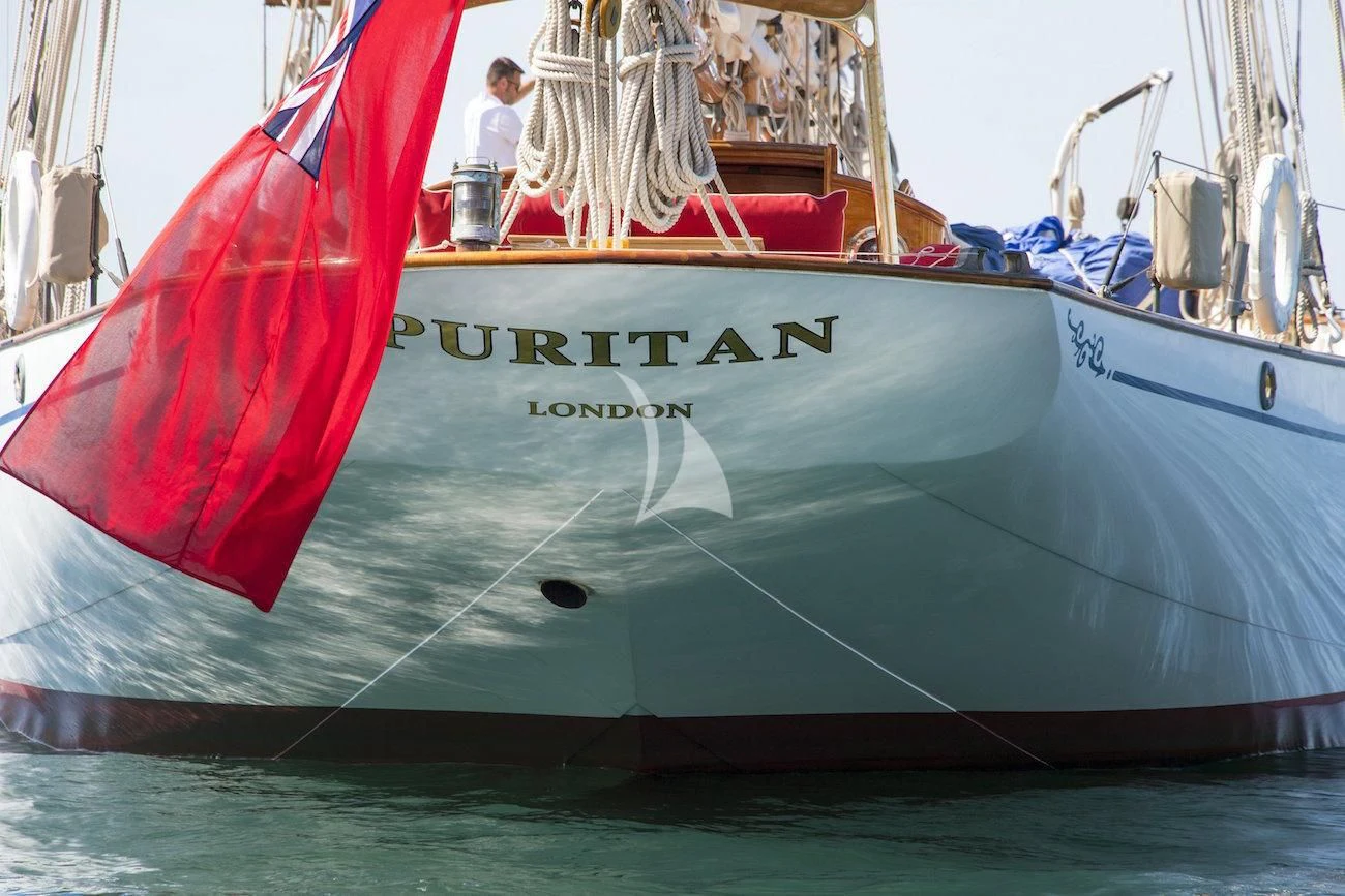 a close-up of a boat aboard PURITAN Yacht for Sale