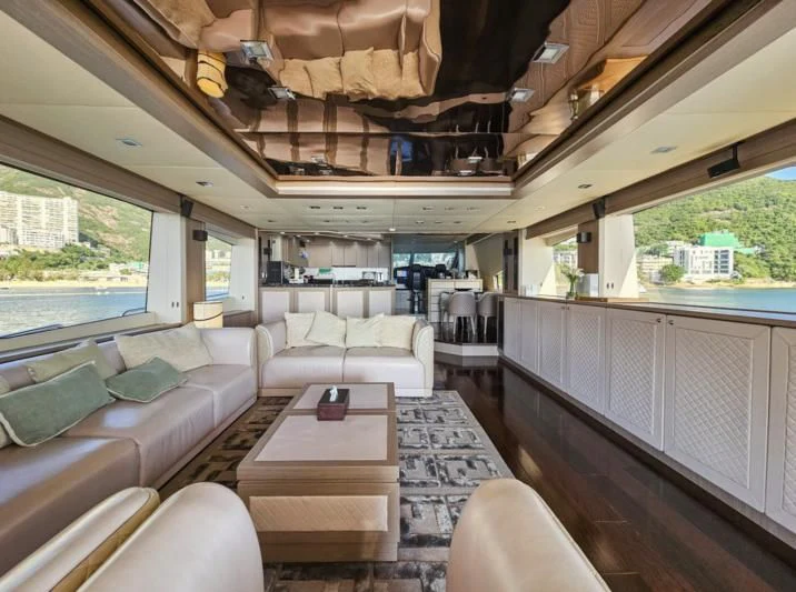 inside of a train aboard TURQUOISE Yacht for Sale
