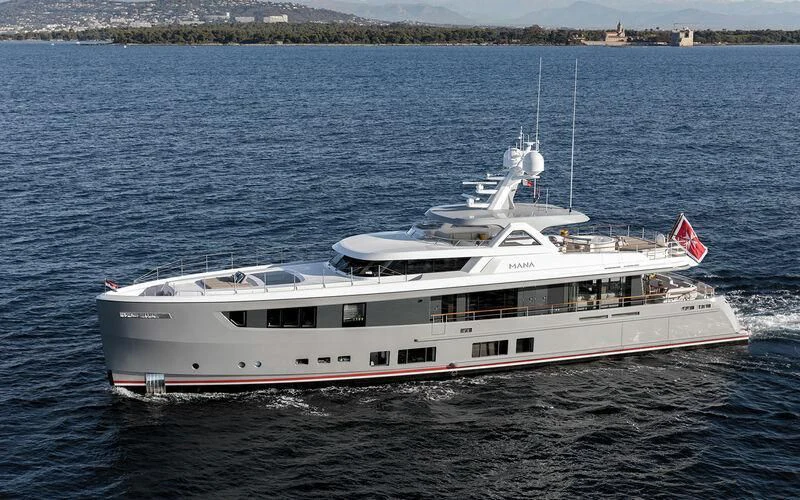 a large white boat in the water aboard JOSEPHINE I Yacht for Sale