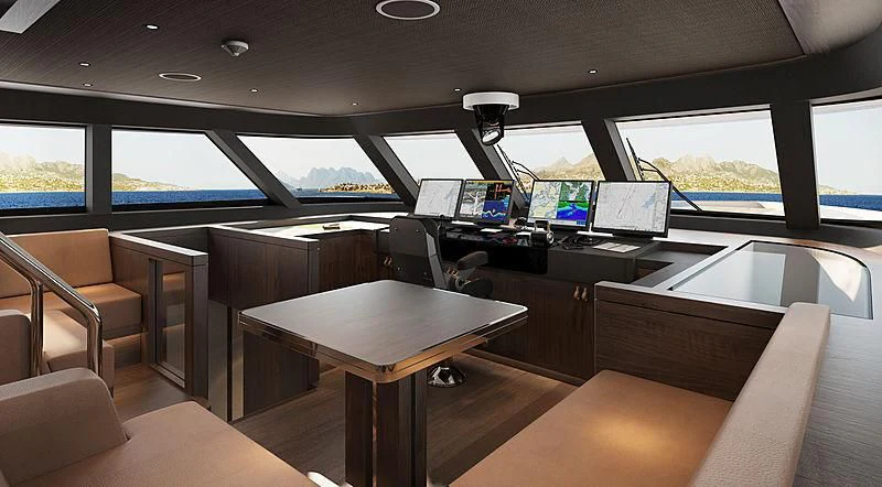 inside of a vehicle with computers aboard JOSEPHINE I Yacht for Sale