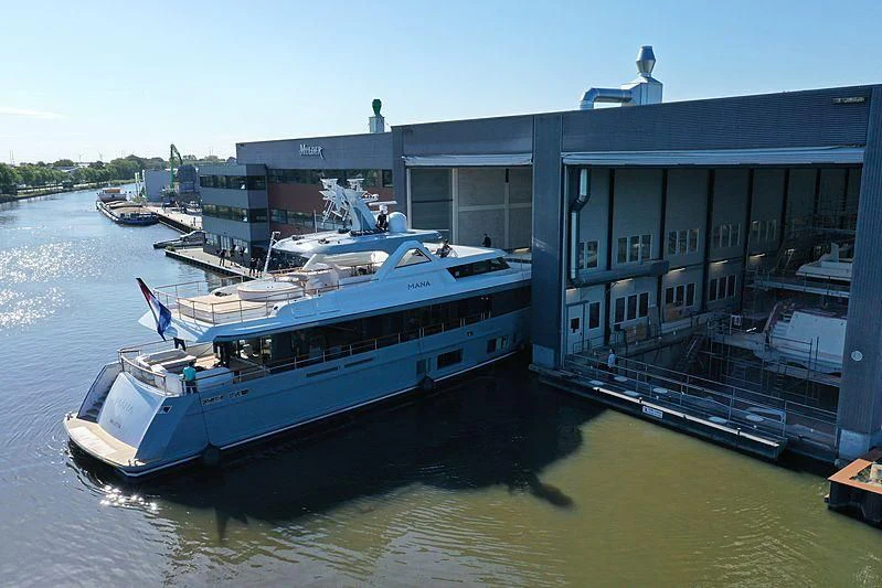 a boat docked at a pier aboard JOSEPHINE I Yacht for Sale