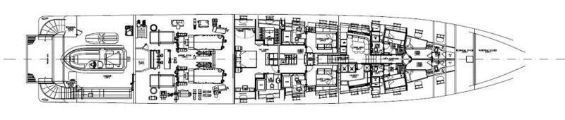 diagram, engineering drawing aboard PANTHERA Yacht for Sale