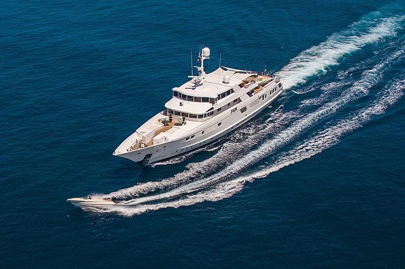 a high angle view of a ship aboard GRACE Yacht for Sale