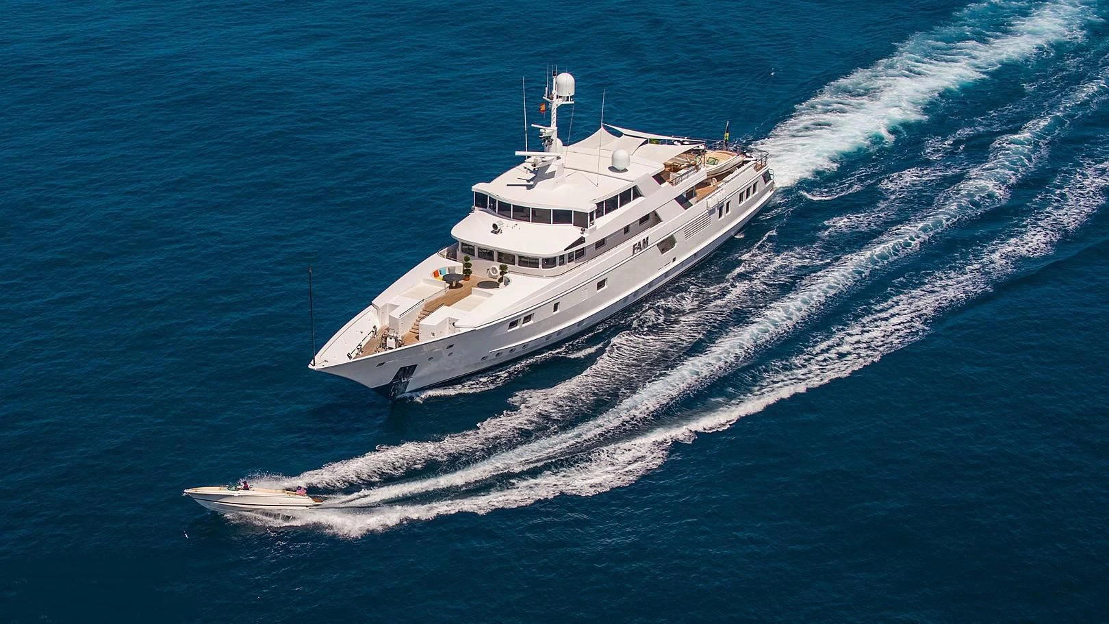 a high angle view of a ship aboard GRACE Yacht for Sale