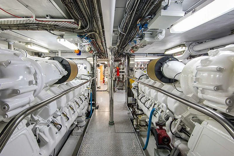 a large room with machinery aboard GRACE Yacht for Sale